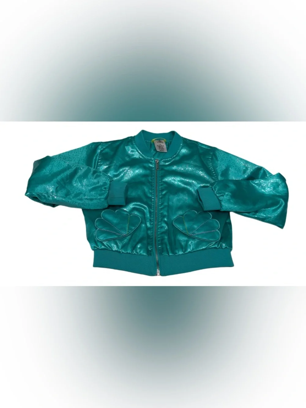 Disney Store Girl Princess‎ Ariel Mermaid Jacket Full Zip Green Size 7-8